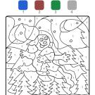 Coloriage magique en français: un fantasma en la noche