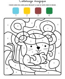 Coloriage magique en français: un ratón