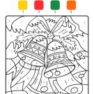 Coloriage magique en français: campanas de Navidad