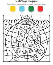 Coloriage magique en français: un huevo de Pascua