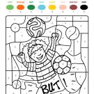 Coloriage magique en français: jugador de fútbol