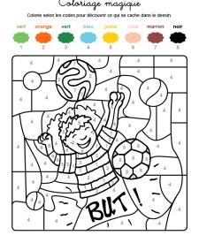 Coloriage magique en français: jugador de fútbol