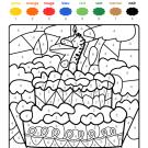 Coloriage magique en français: cumpleaños 7