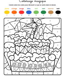 Coloriage magique en français: cumpleaños 7