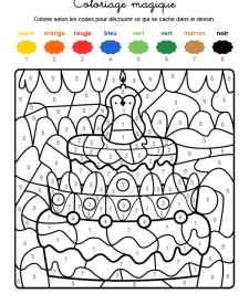 Coloriage magique en français: cumpleaños 8