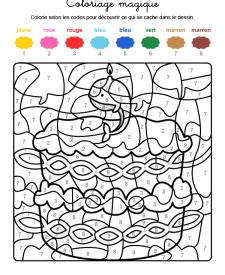 Coloriage magique en français: cumpleaños 9