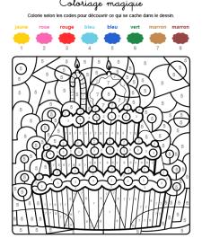 Coloriage magique en français: cumpleaños 10