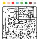 Coloriage magique en français: un caballo