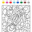 Coloriage magique en français: un cohete espacial