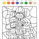 Coloriage magique en français: un niño y su amigo el perro