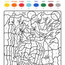 Coloriage magique en français: fantasma en el bosque