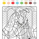 Coloriage magique en français: la boda de los príncipes