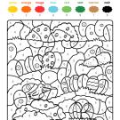 Coloriage magique en français: la caza de los huevos