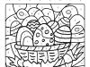 Dibujo mágico para colorear en francés de cesta de huevos de Pascua