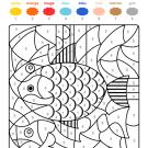 Coloriage magique en français: un pez de colores