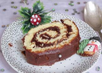 Receta infantil de tronco de Navidad de chocolate