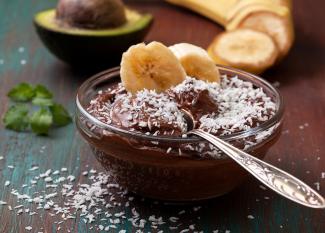 Mousse de chocolate y platano