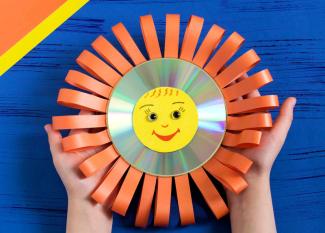 Manualidades con cd: sol decorativo