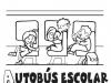 Dibujo del autobús escolar en la vuelta al cole