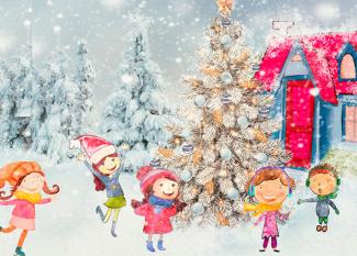 Noël Blanc. Villancico Blanca Navidad en francés para niños