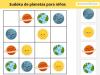 Sudoku de planetas para niños