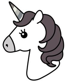 Dibujo de la cabeza de un unicornio para colorear