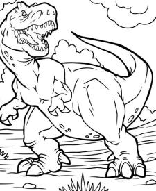 Dibujo de un TRex para imprimir y colorear