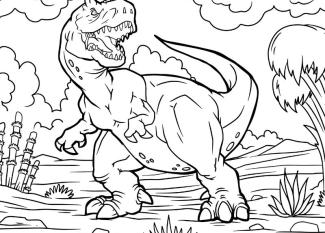 Dibujo de un TRex para imprimir y colorear