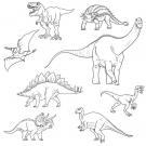 Dibujo infantil de dinosaurios para colorear