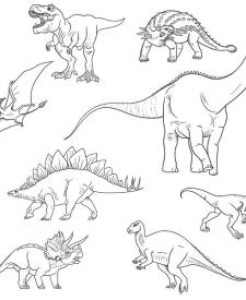 Dibujo infantil de dinosaurios para colorear