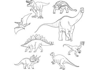 Dibujo infantil de dinosaurios para colorear