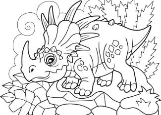 Dibujo de un triceratops para colorear