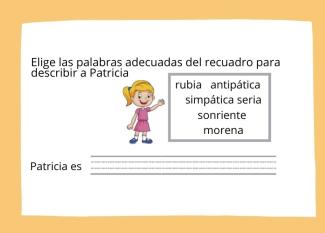 Adjetivos. Ejercicio de Lengua para niños de 2º de Primaria