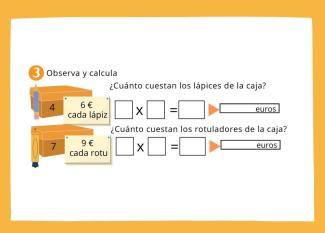 Tabla de multiplicar del 7. Ejercicios de matemáticas para niños