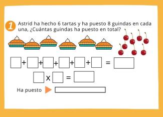 Tabla de multiplicar del 8, ejercicio de matemáticas