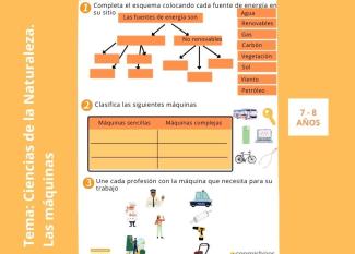 Las máquinas. Ficha de Ciencias Naturales para 2º de Primaria