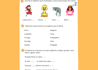 El adjetivo. Ficha de Lengua para 3º de Primaria