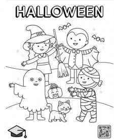 Dibujo de Halloween para colorear con los niños