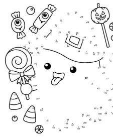 Dibujo de Halloween: unir los puntos