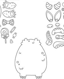 Recortable: monstruo de Halloween para colorear y jugar