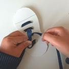Manualidades infantiles: plantilla de zapatilla para aprender a atarse los cordones