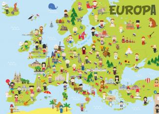 Mapas de Europa para niños