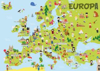 Mapas de Europa para niños