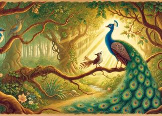 Fábula de El ruiseñor y el pavo real