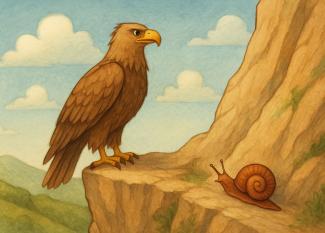 Fábula para niños El águila y el caracol