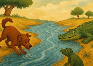 Fábula de Samaniego: El perro y el cocodrilo
