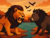 Fábula de Esopo para niños: El león y el jabalí