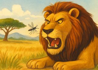 Fábula El mosquito y el león