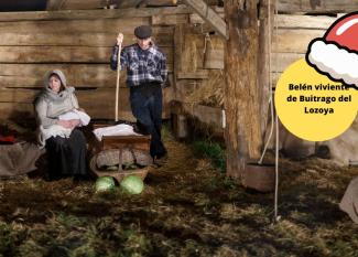 Belén viviente de Buitrago del Lozoya con niños