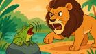 Fábula de Esopo para niños: La rana gritona y el león